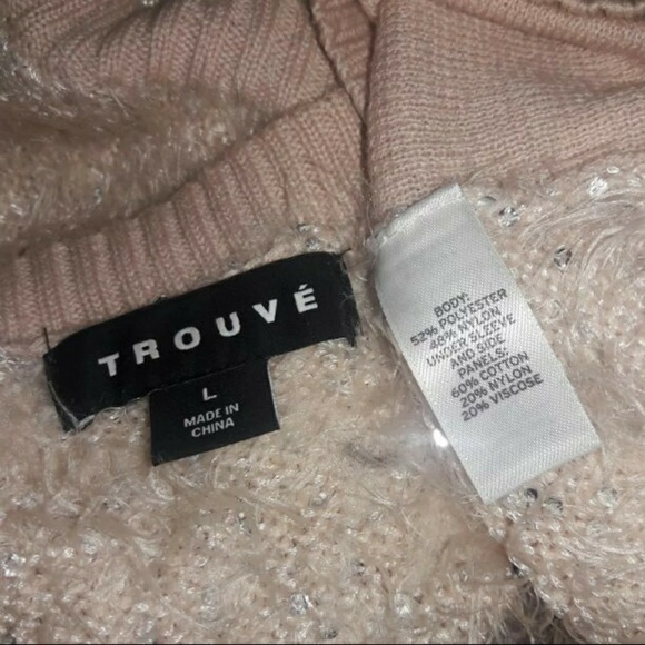 Trouve pink soft fuzzy warm sequined sweater - Picture 8 of 8